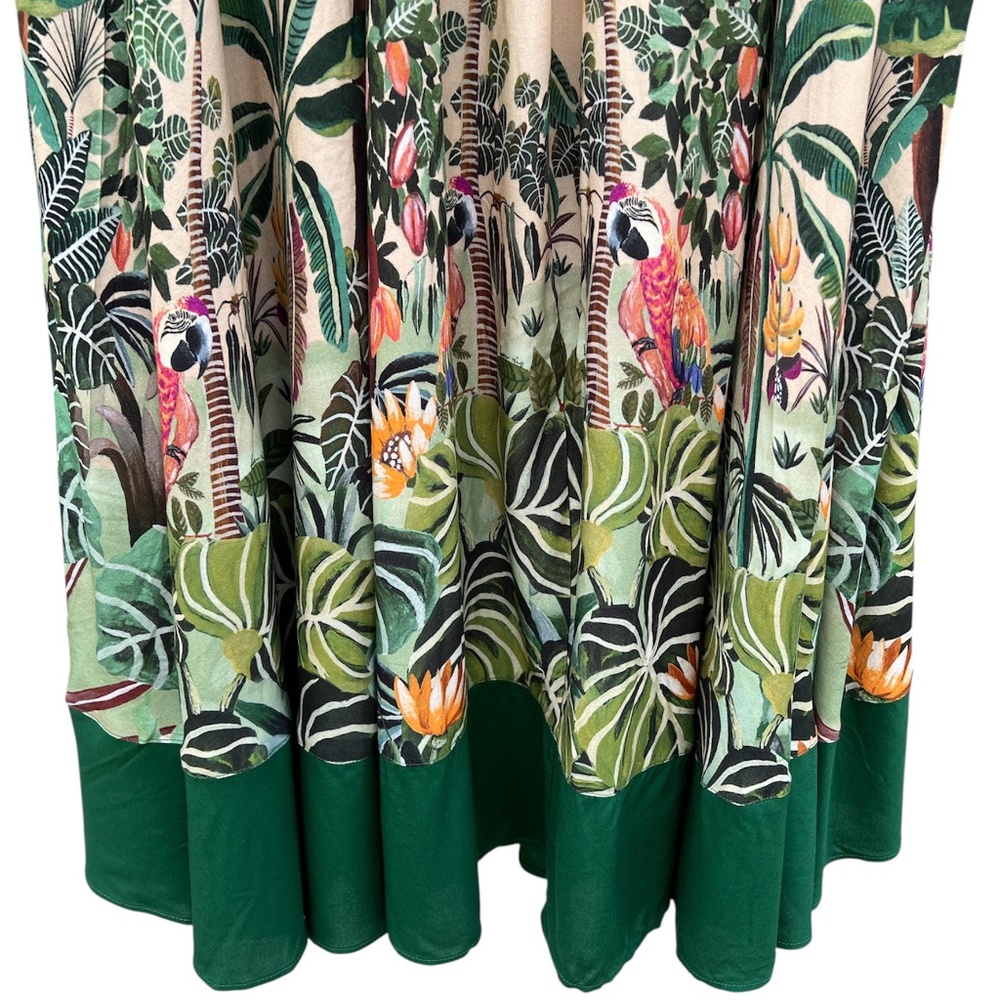 NWT Farm Rio Jungle Print V-Waist Midi Skirt Size Medium - Picture 11 of 12